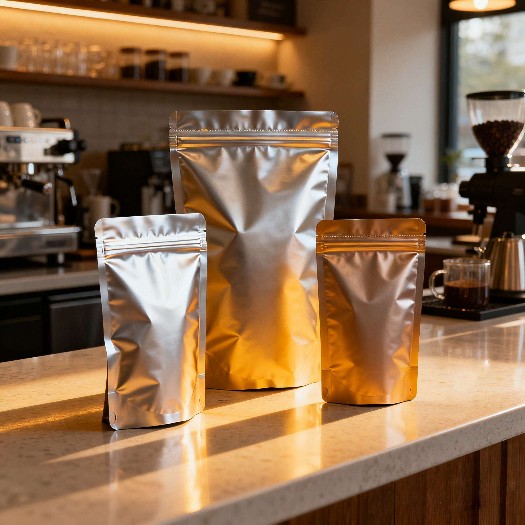 Wholesale 100 Stand BOPP Retort Pouch 16_23+4CM Coffee Beans Powder Tea Storage Heat Seal Resealable Disposable Food Grade