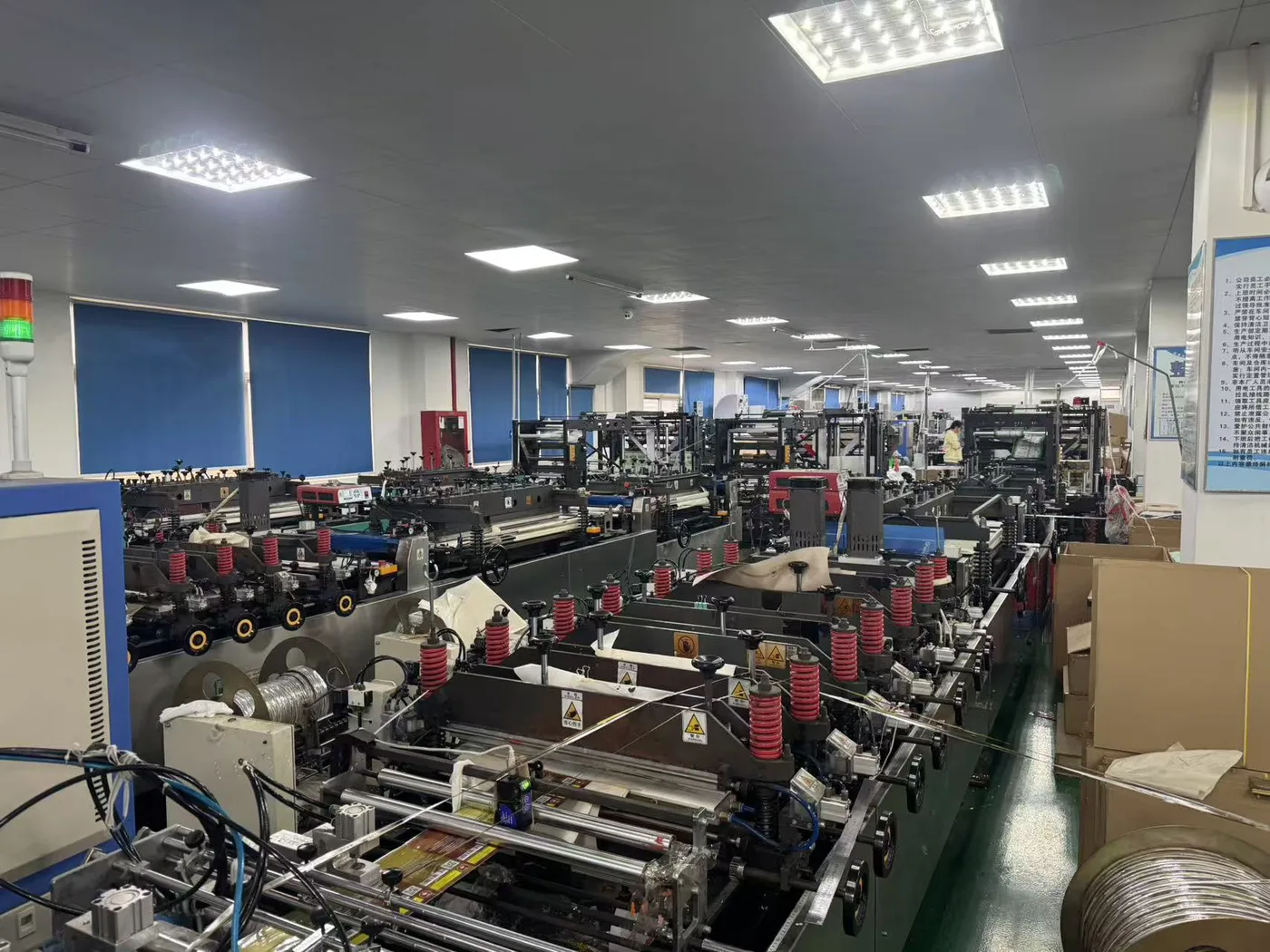 Bag-making machines on the production floor